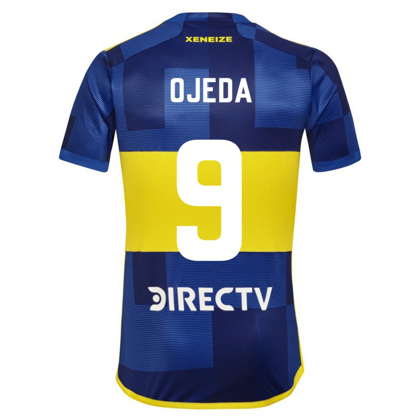 Enfant Football Maillot Andrea Ojeda #9 Bleu Jaune Tenues Domicile 2024/25