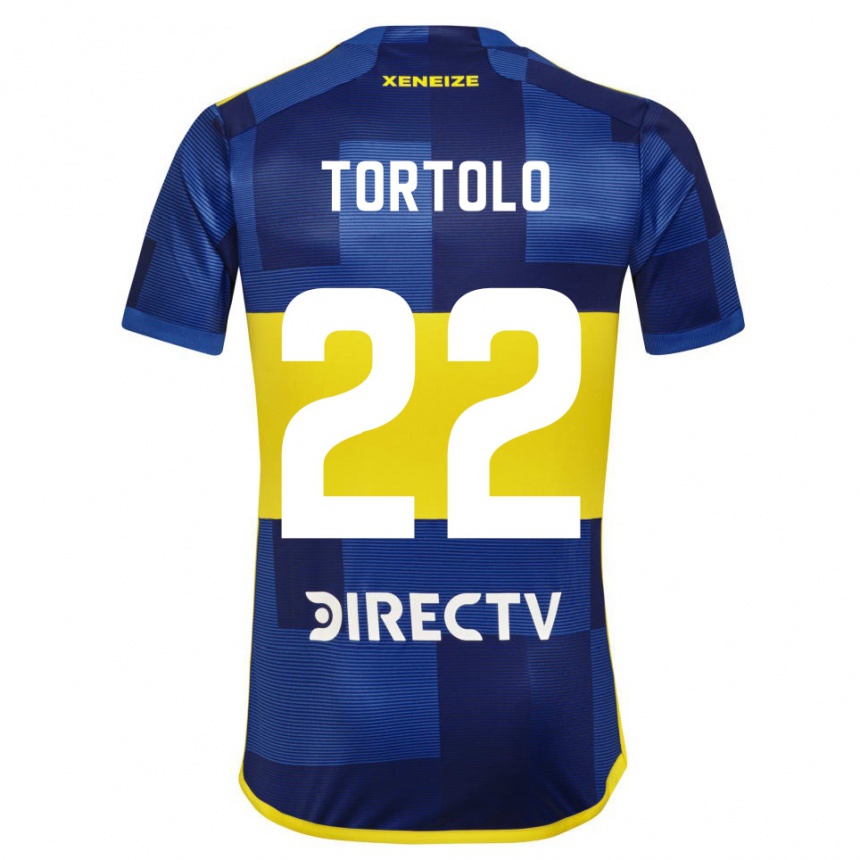 Enfant Football Maillot Dulce Tortolo #22 Bleu Jaune Tenues Domicile 2024/25