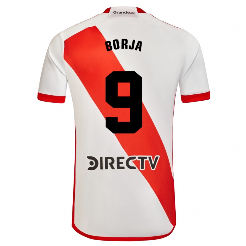 Enfant Football Maillot Miguel Borja #9 Blanc Rouge Tenues Domicile 2024/25