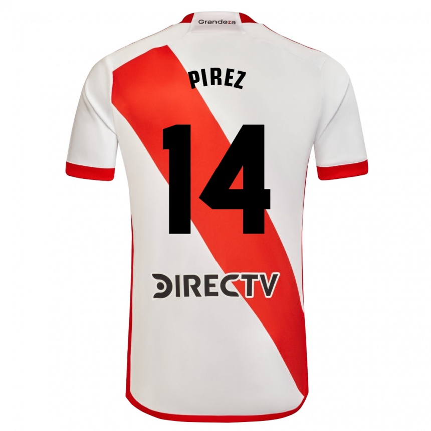 Enfant Football Maillot Leandro González Pírez #14 Blanc Rouge Tenues Domicile 2024/25