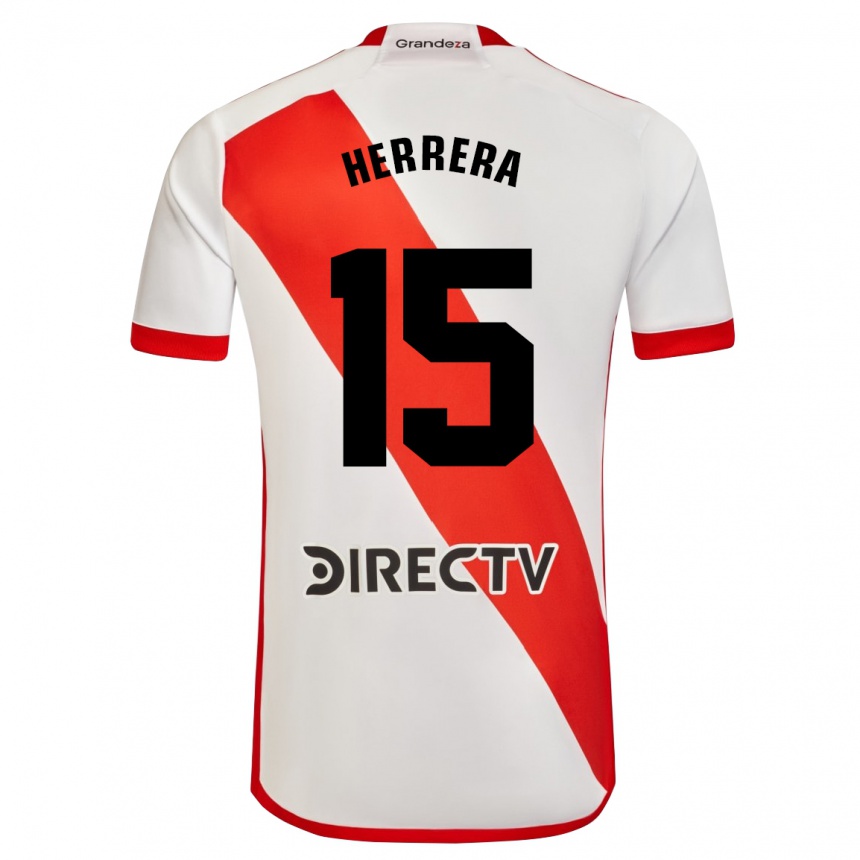 Enfant Football Maillot Andrés Herrera #15 Blanc Rouge Tenues Domicile 2024/25