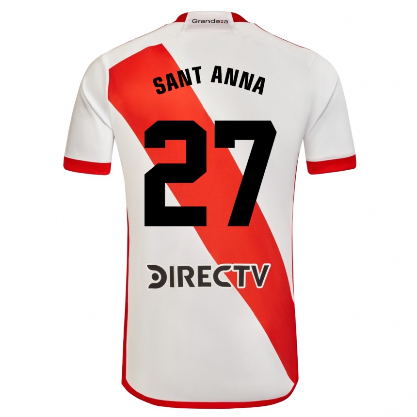 Enfant Football Maillot Agustín Sant Anna #27 Blanc Rouge Tenues Domicile 2024/25