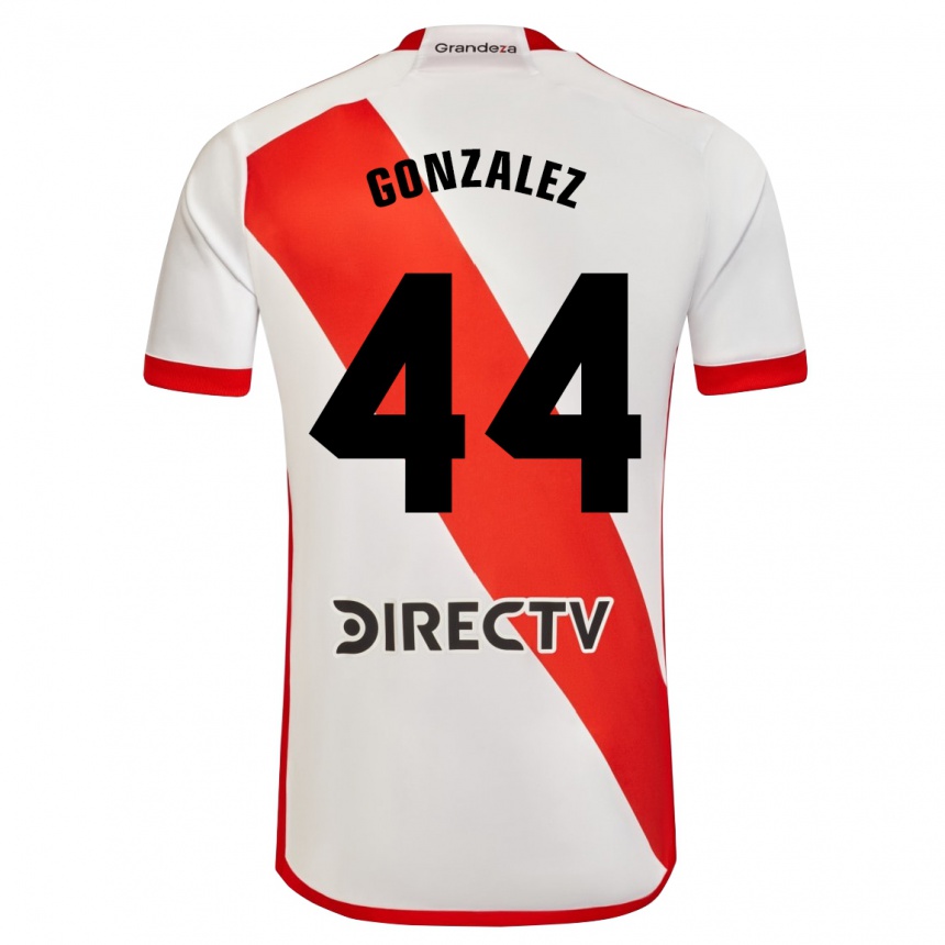 Enfant Football Maillot Alexis González #44 Blanc Rouge Tenues Domicile 2024/25