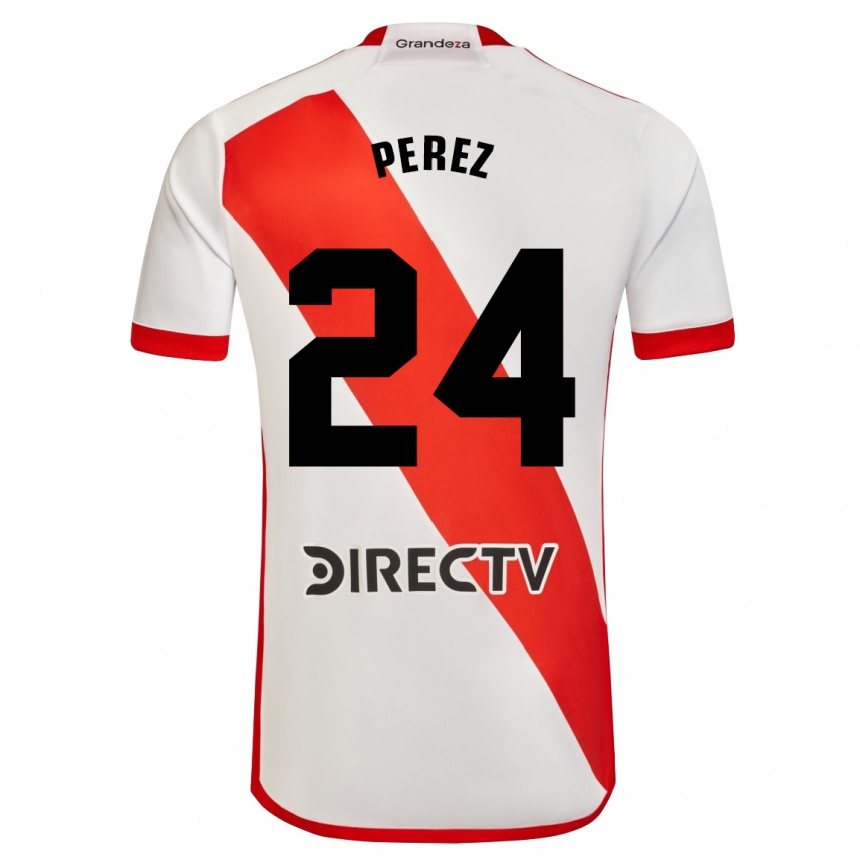 Enfant Football Maillot Enzo Pérez #24 Blanc Rouge Tenues Domicile 2024/25