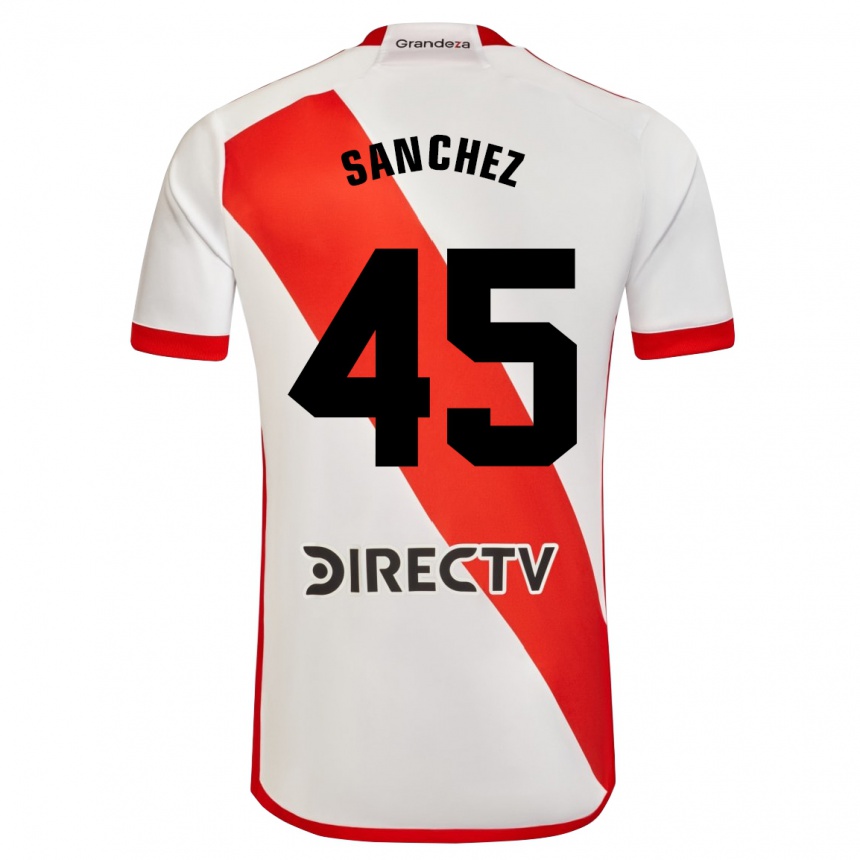 Enfant Football Maillot Sebastián Sánchez #45 Blanc Rouge Tenues Domicile 2024/25