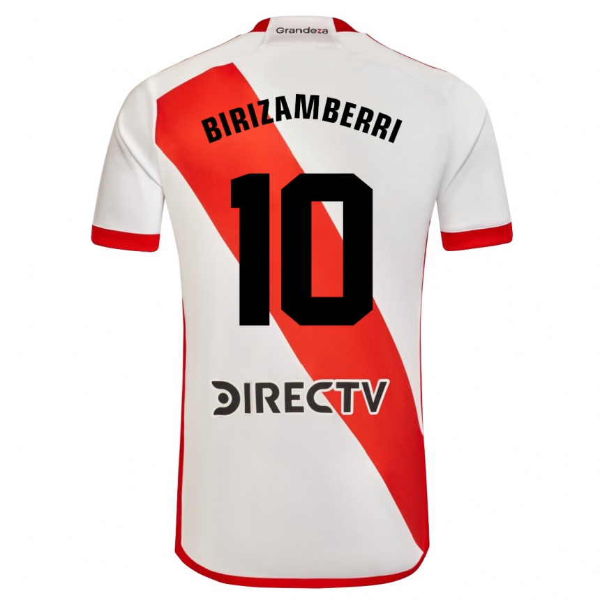 Enfant Football Maillot María Carolina Birizamberri Rivero #10 Blanc Rouge Tenues Domicile 2024/25