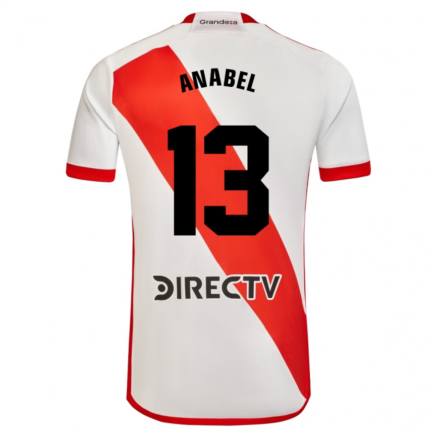 Enfant Football Maillot Giuliana Anabel González Ranzuglia #13 Blanc Rouge Tenues Domicile 2024/25