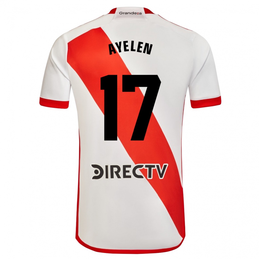 Enfant Football Maillot Stephanie Ayelén Melgarejo #17 Blanc Rouge Tenues Domicile 2024/25