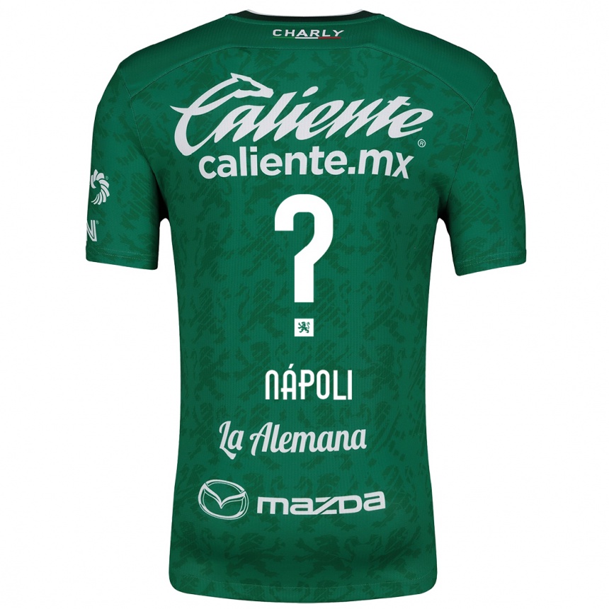 Enfant Football Maillot Gonzalo Nápoli #0 Vert Blanc Tenues Domicile 2024/25