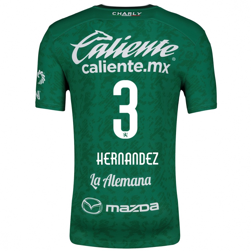 Enfant Football Maillot Pedro Hernández #3 Vert Blanc Tenues Domicile 2024/25