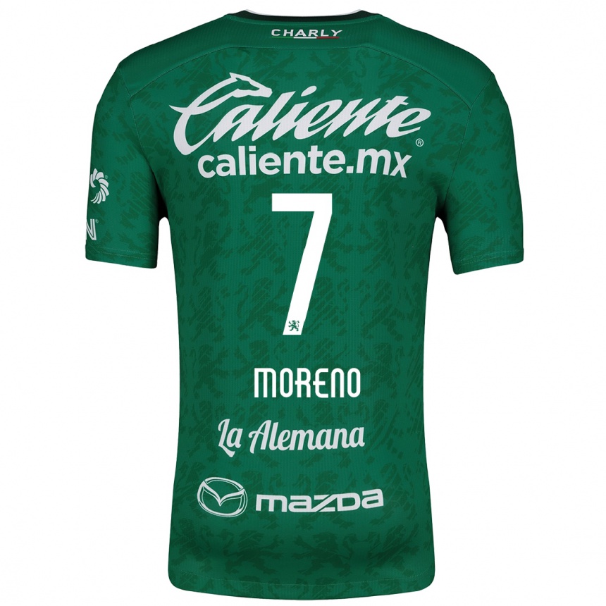 Enfant Football Maillot Iván Moreno #7 Vert Blanc Tenues Domicile 2024/25