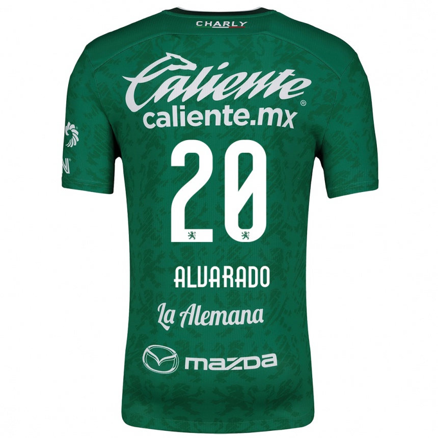 Enfant Football Maillot Alfonso Alvarado #20 Vert Blanc Tenues Domicile 2024/25