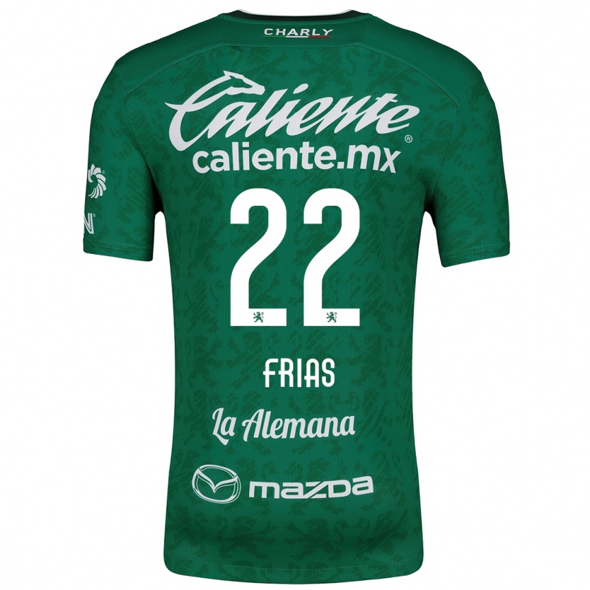 Enfant Football Maillot Adonis Frías #22 Vert Blanc Tenues Domicile 2024/25