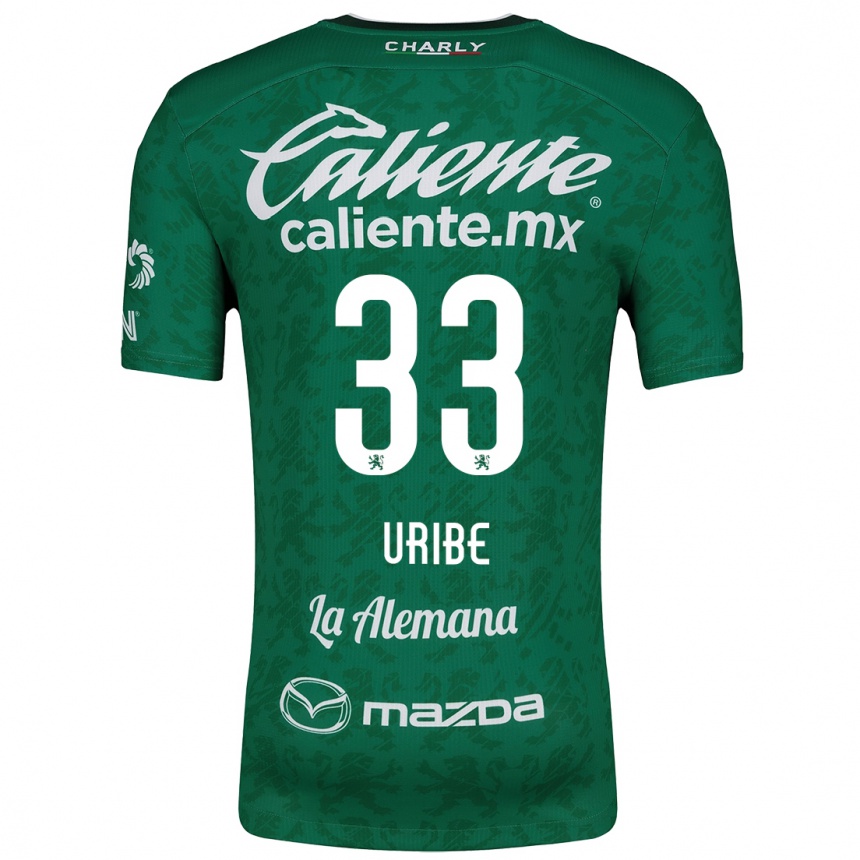 Enfant Football Maillot Héctor Uribe #33 Vert Blanc Tenues Domicile 2024/25