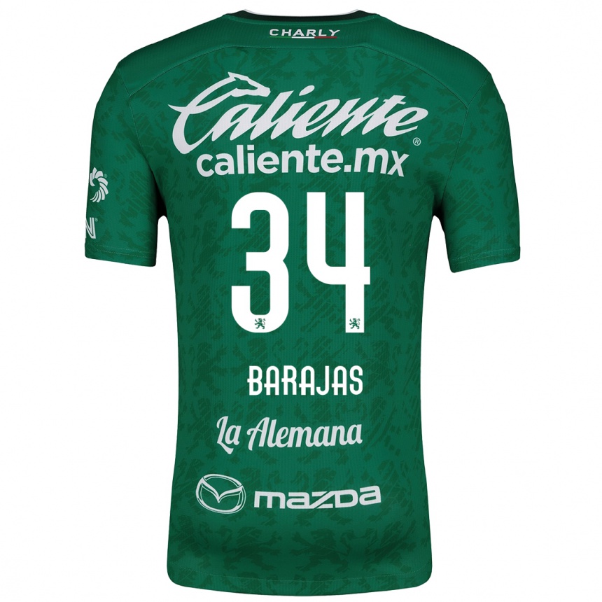 Enfant Football Maillot Víctor Barajas #34 Vert Blanc Tenues Domicile 2024/25