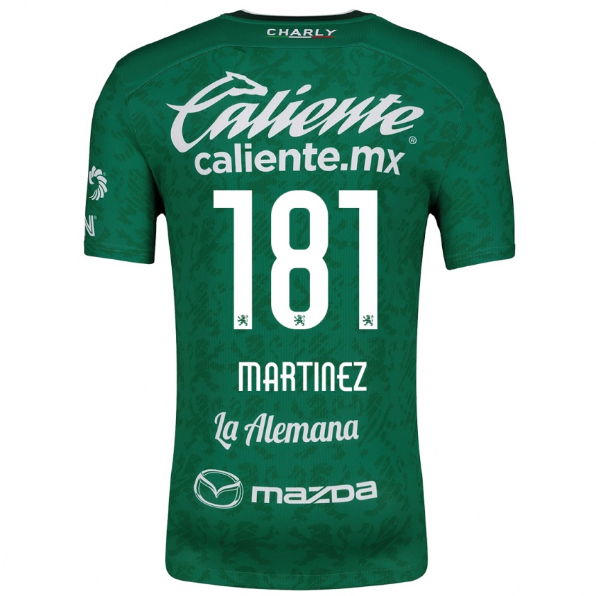 Enfant Football Maillot Irving Martínez #181 Vert Blanc Tenues Domicile 2024/25