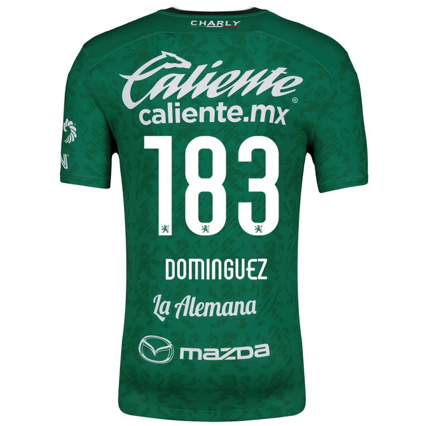 Enfant Football Maillot Jesús Domínguez #183 Vert Blanc Tenues Domicile 2024/25