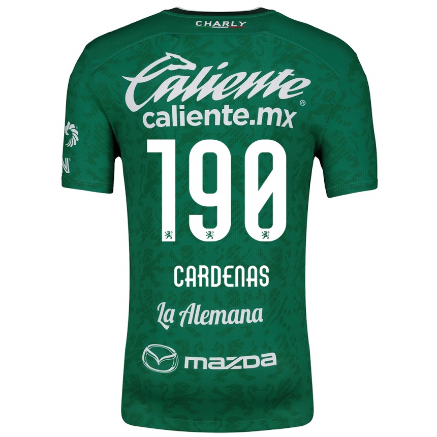 Enfant Football Maillot Emilio Cárdenas #190 Vert Blanc Tenues Domicile 2024/25