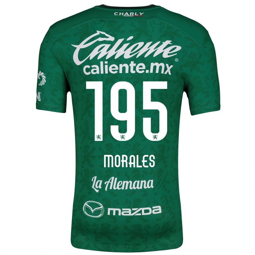 Enfant Football Maillot Daniel Morales #195 Vert Blanc Tenues Domicile 2024/25