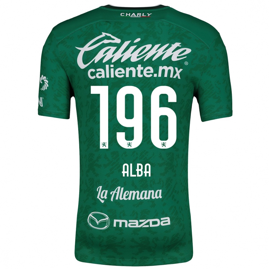 Enfant Football Maillot Óscar Alba #196 Vert Blanc Tenues Domicile 2024/25