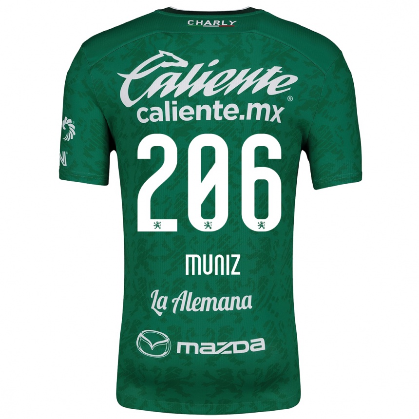 Enfant Football Maillot Isaác Muñíz #206 Vert Blanc Tenues Domicile 2024/25