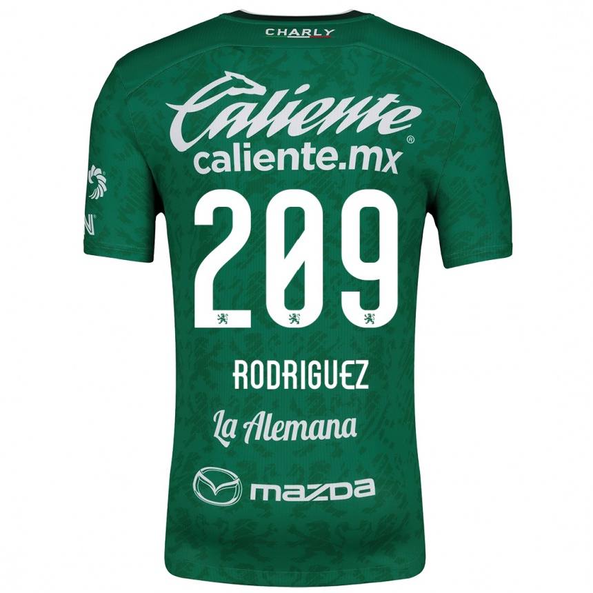 Enfant Football Maillot Víctor Rodríguez #209 Vert Blanc Tenues Domicile 2024/25