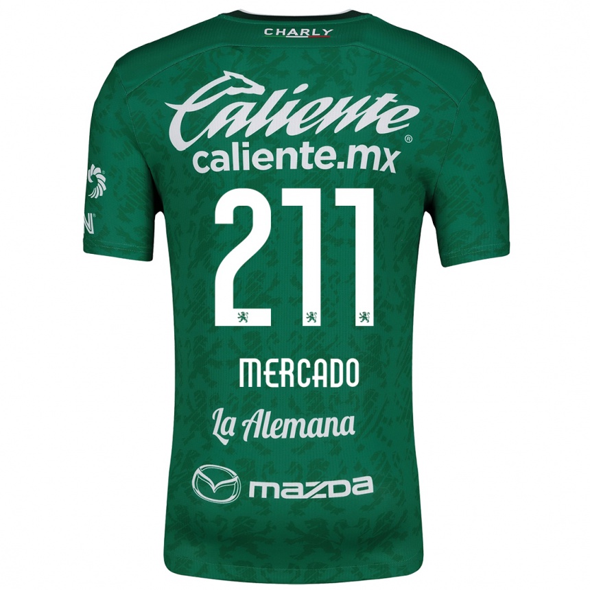 Enfant Football Maillot Diego Mercado #211 Vert Blanc Tenues Domicile 2024/25