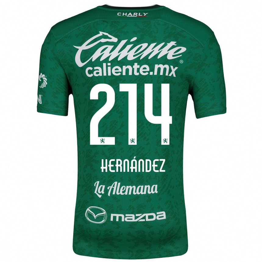 Enfant Football Maillot Iván Hernández #214 Vert Blanc Tenues Domicile 2024/25