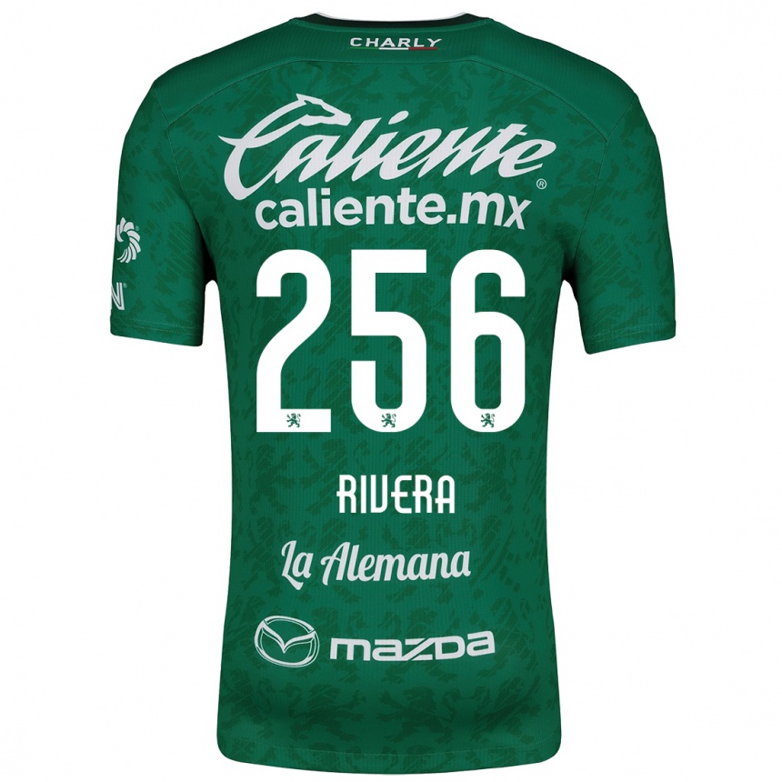 Enfant Football Maillot Fernando Rivera #256 Vert Blanc Tenues Domicile 2024/25