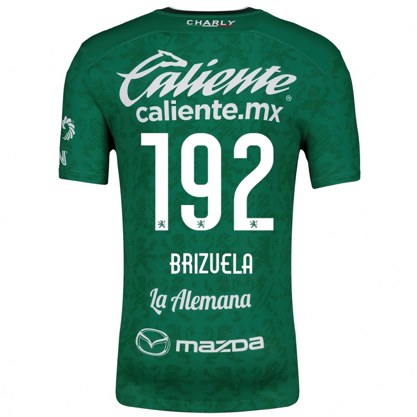 Enfant Football Maillot Juan Brizuela #192 Vert Blanc Tenues Domicile 2024/25