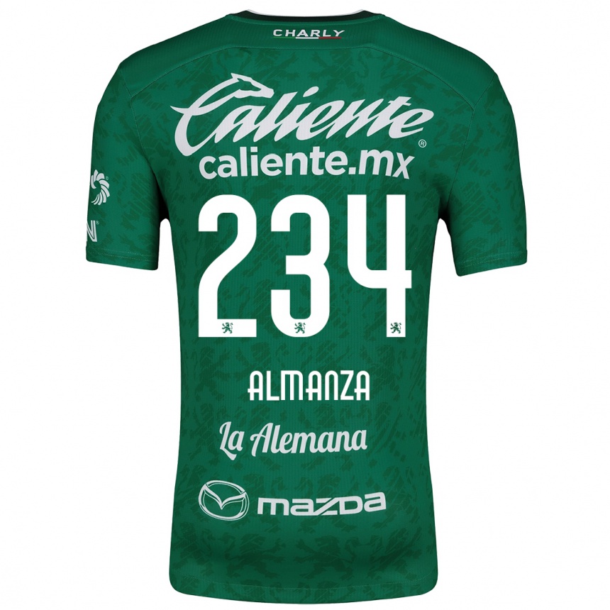 Enfant Football Maillot Román Almanza #234 Vert Blanc Tenues Domicile 2024/25