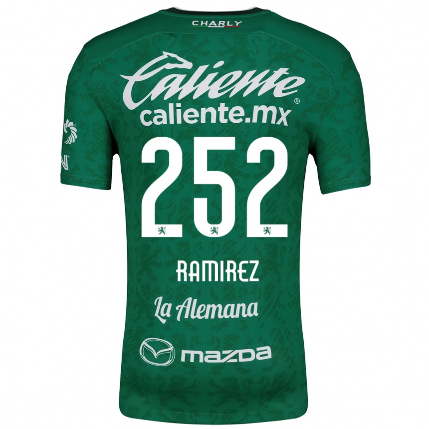 Enfant Football Maillot Luis Ramírez #252 Vert Blanc Tenues Domicile 2024/25