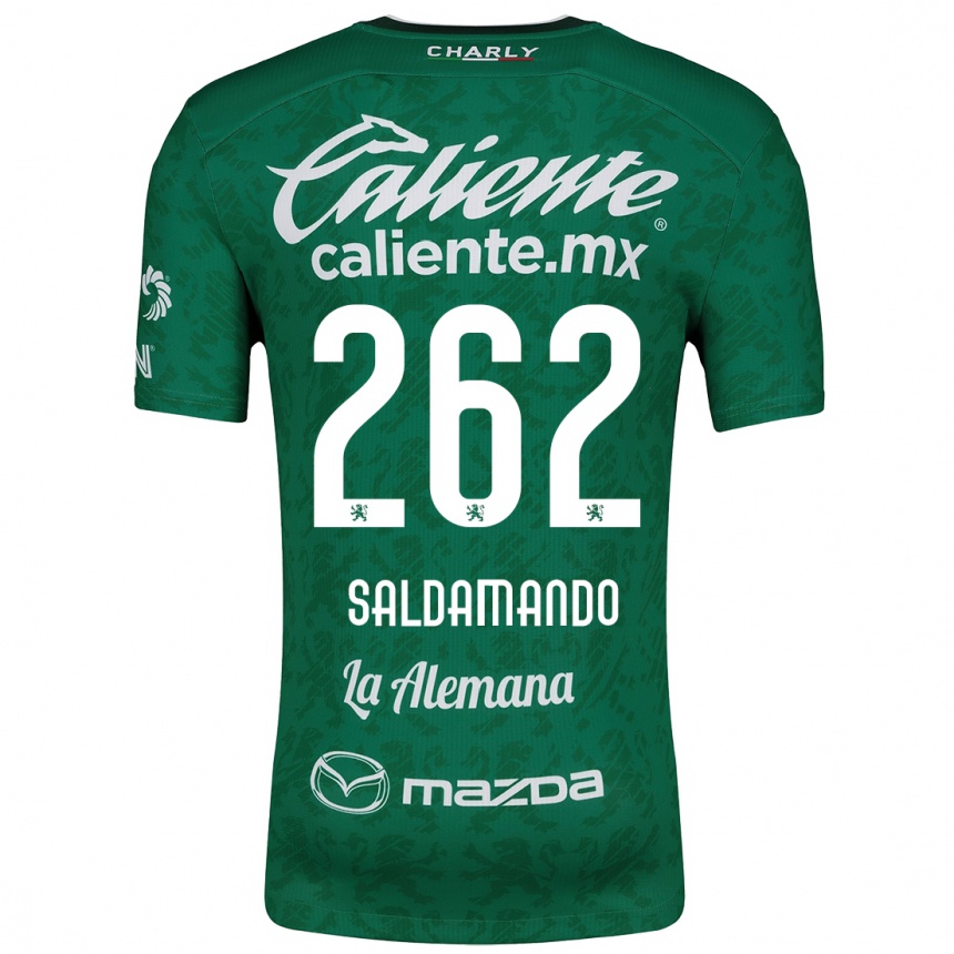 Enfant Football Maillot José Saldamando #262 Vert Blanc Tenues Domicile 2024/25