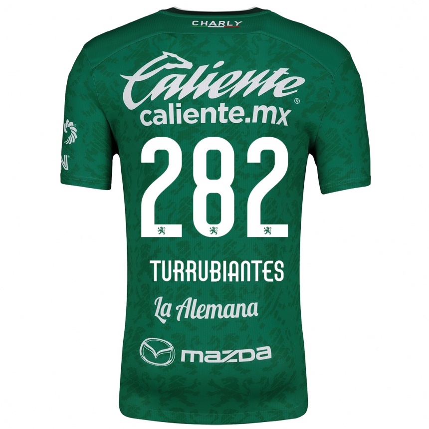 Enfant Football Maillot Abdon Turrubiantes #282 Vert Blanc Tenues Domicile 2024/25