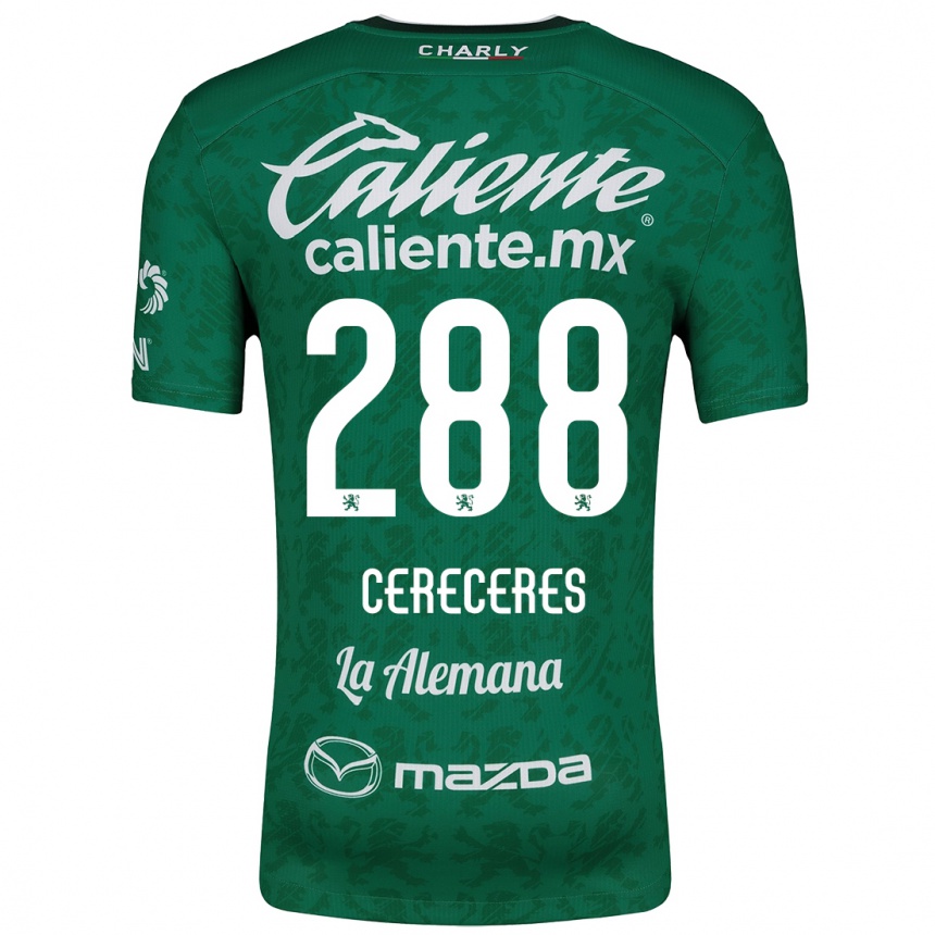 Enfant Football Maillot Thomas Cereceres #288 Vert Blanc Tenues Domicile 2024/25