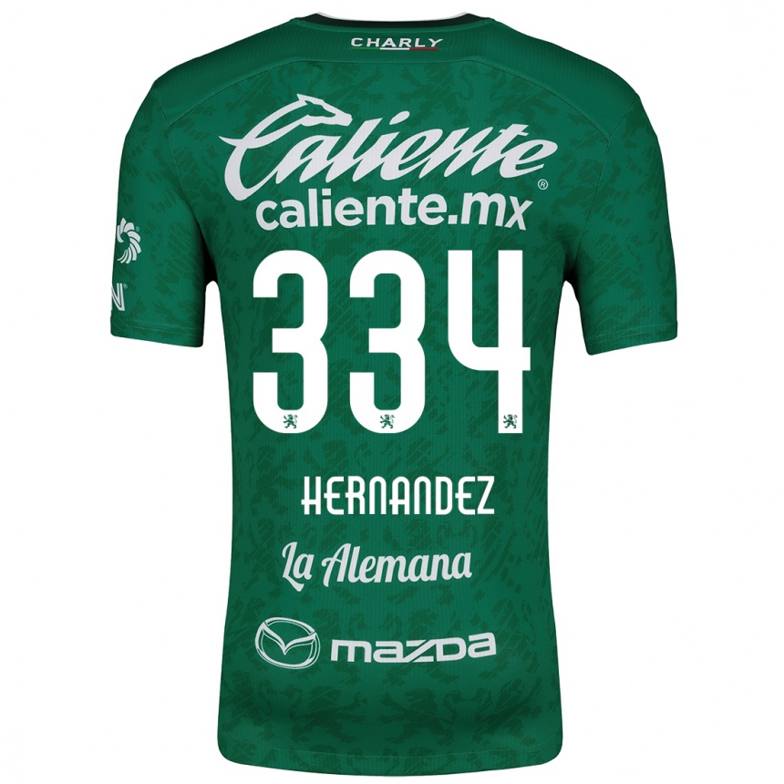 Enfant Football Maillot Alan Hernández #334 Vert Blanc Tenues Domicile 2024/25