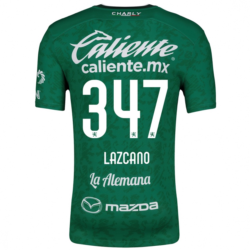 Enfant Football Maillot Evan Lazcano #347 Vert Blanc Tenues Domicile 2024/25