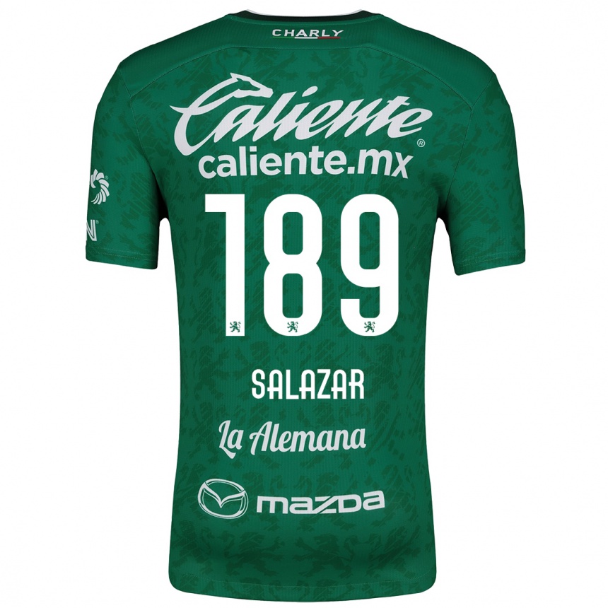 Enfant Football Maillot José Salazar #189 Vert Blanc Tenues Domicile 2024/25