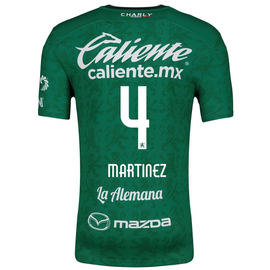 Enfant Football Maillot Mitzi Martínez #4 Vert Blanc Tenues Domicile 2024/25