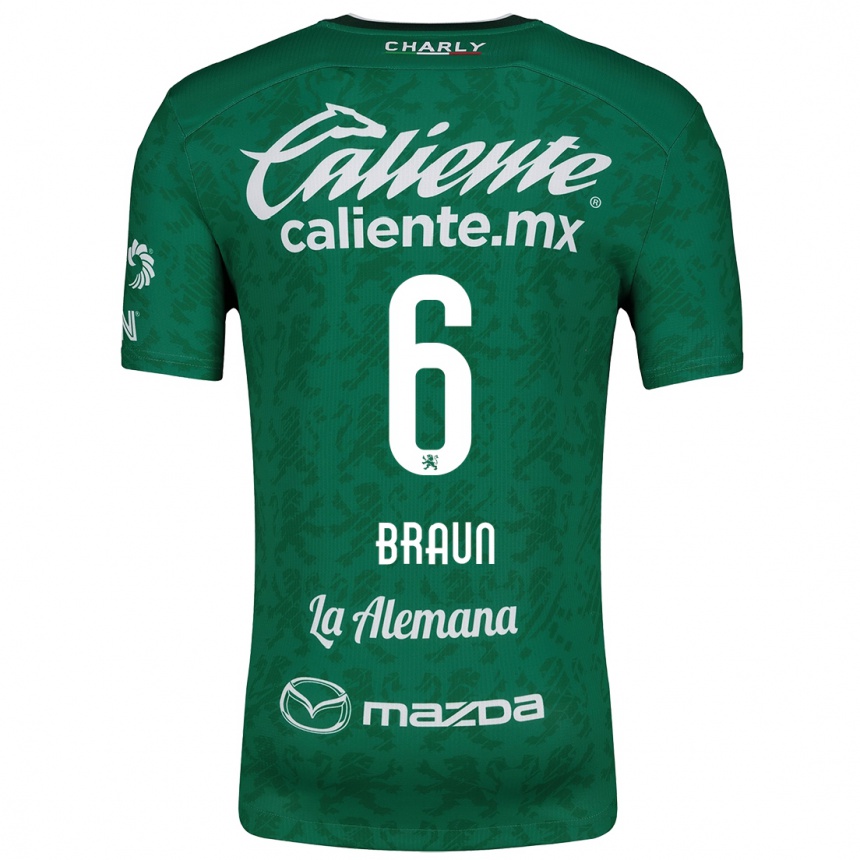 Enfant Football Maillot Sophia Braun #6 Vert Blanc Tenues Domicile 2024/25