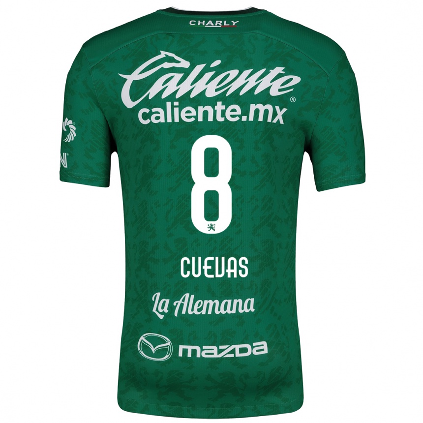 Enfant Football Maillot Lucero Cuevas #8 Vert Blanc Tenues Domicile 2024/25