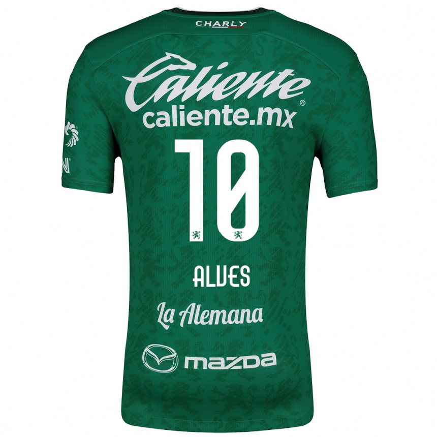 Enfant Football Maillot Maria Alves #10 Vert Blanc Tenues Domicile 2024/25