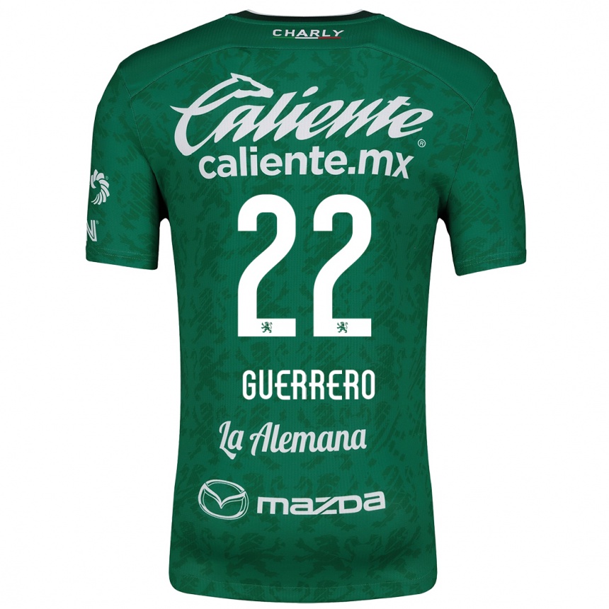 Enfant Football Maillot África Guerrero #22 Vert Blanc Tenues Domicile 2024/25