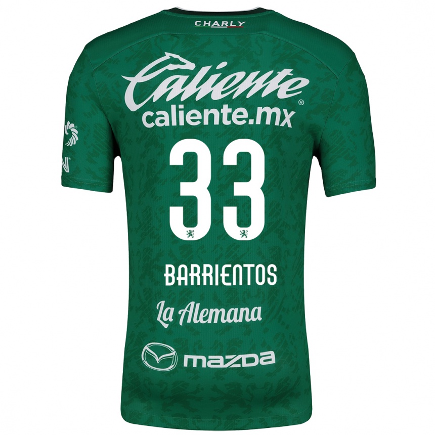 Enfant Football Maillot Yashira Barrientos #33 Vert Blanc Tenues Domicile 2024/25