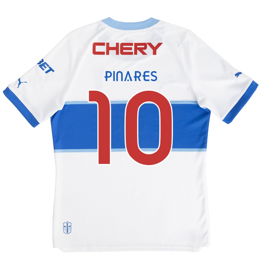 Enfant Football Maillot César Pinares #10 Blanc Bleu Tenues Domicile 2024/25