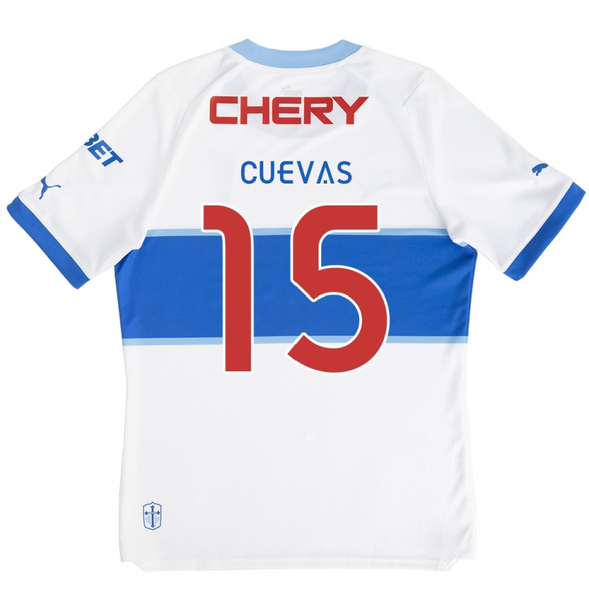 Enfant Football Maillot Cristian Cuevas #15 Blanc Bleu Tenues Domicile 2024/25