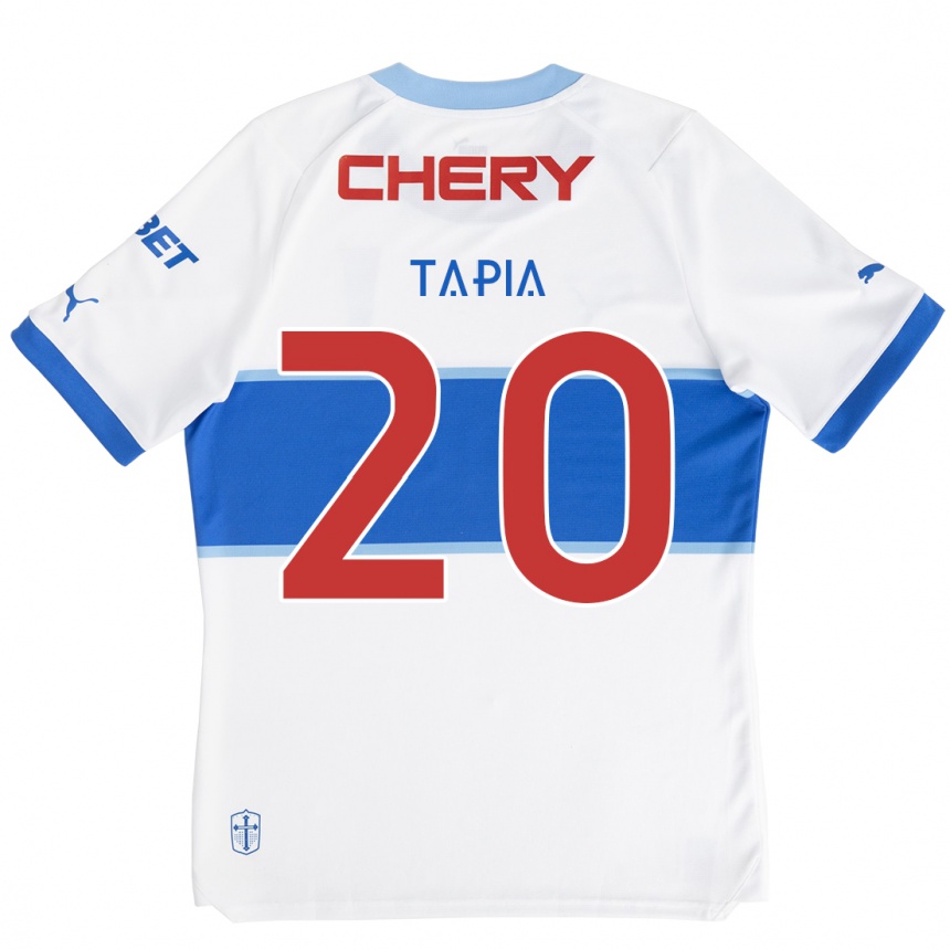 Enfant Football Maillot Gonzalo Tapia #20 Blanc Bleu Tenues Domicile 2024/25