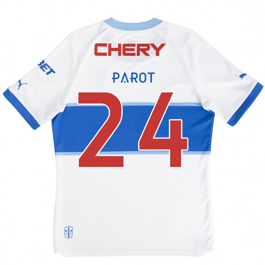 Enfant Football Maillot Alfonso Parot #24 Blanc Bleu Tenues Domicile 2024/25