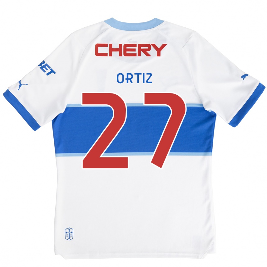 Enfant Football Maillot Jorge Ortiz #27 Blanc Bleu Tenues Domicile 2024/25