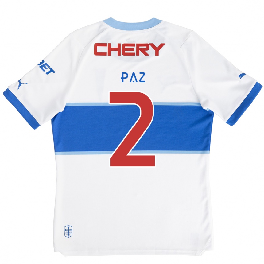 Enfant Football Maillot Nehuén Paz #2 Blanc Bleu Tenues Domicile 2024/25